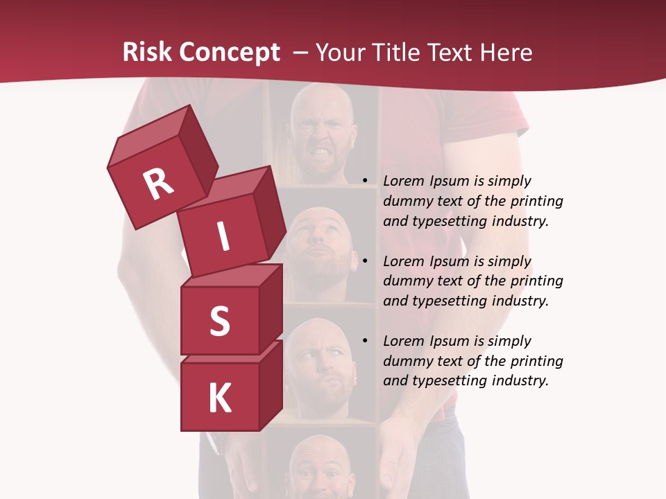 A Man Is Holding A Box With Photos On It PowerPoint Template