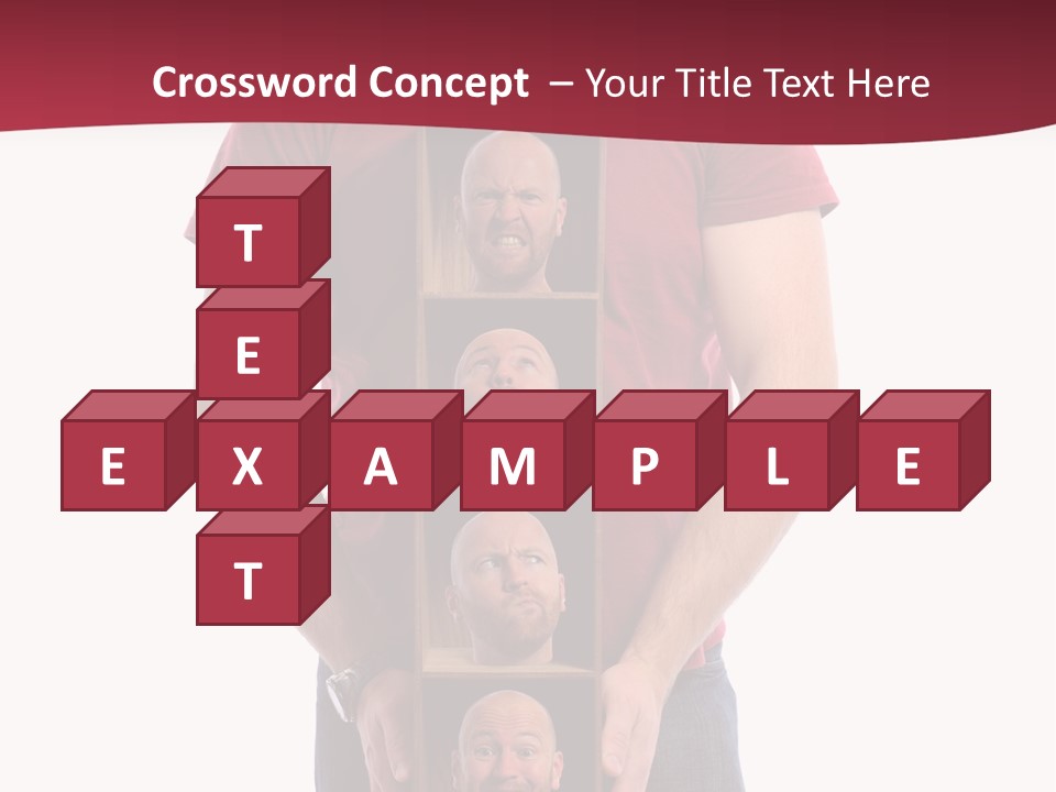 A Man Is Holding A Box With Photos On It PowerPoint Template