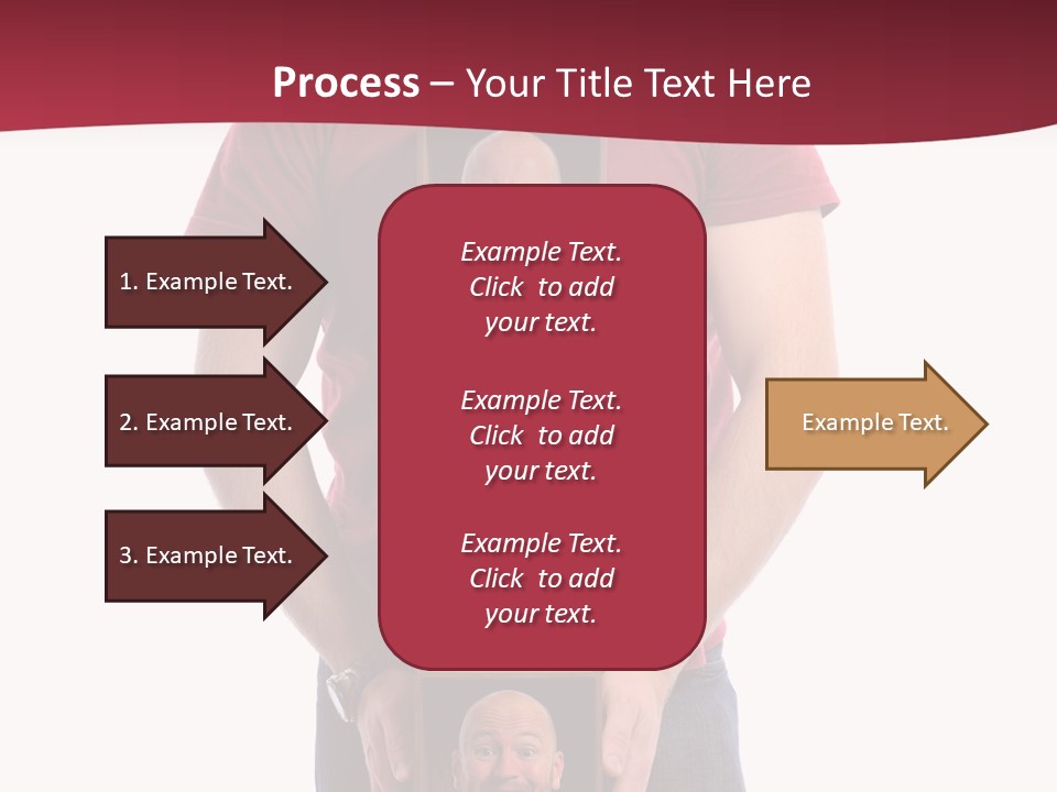 A Man Is Holding A Box With Photos On It PowerPoint Template