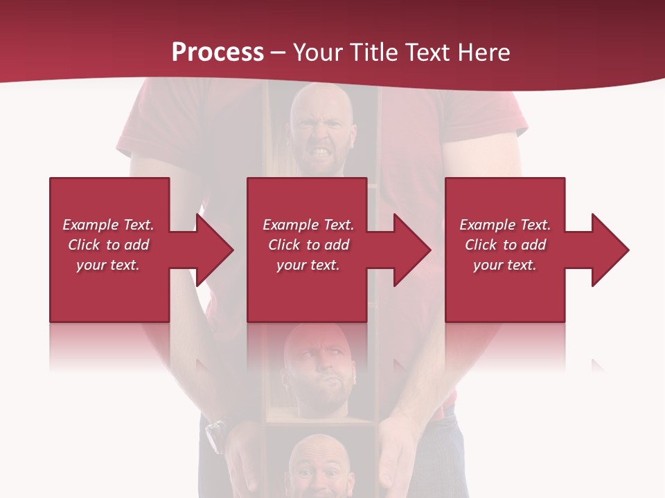 A Man Is Holding A Box With Photos On It PowerPoint Template