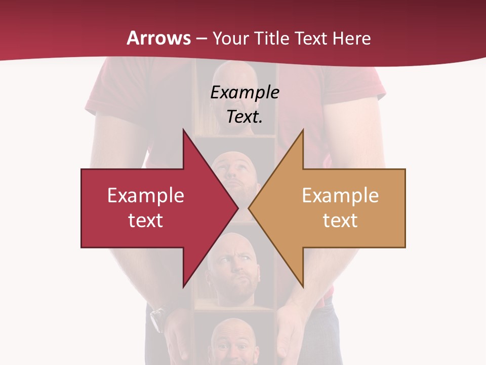 A Man Is Holding A Box With Photos On It PowerPoint Template