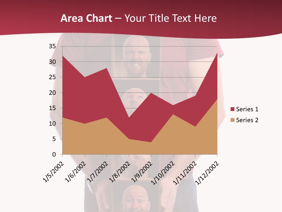 A Man Is Holding A Box With Photos On It PowerPoint Template