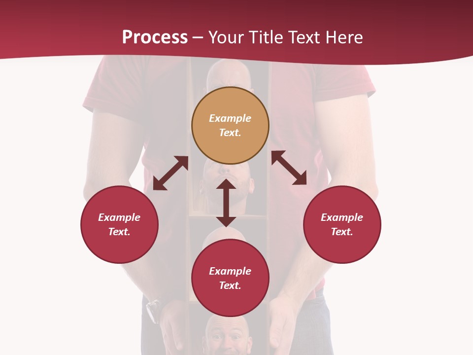 A Man Is Holding A Box With Photos On It PowerPoint Template