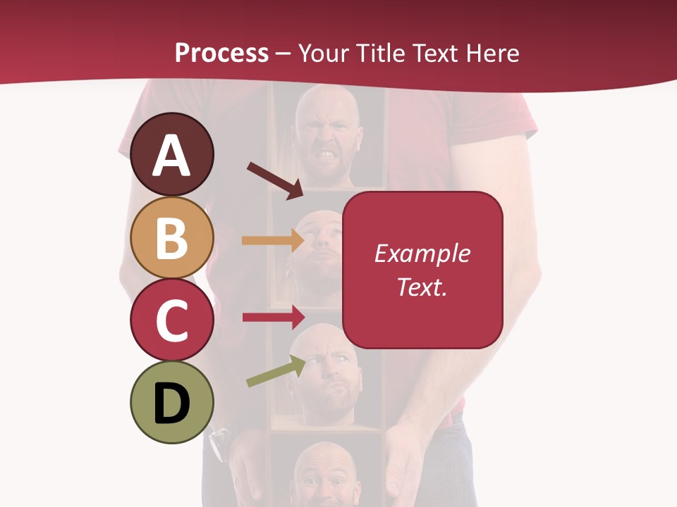 A Man Is Holding A Box With Photos On It PowerPoint Template