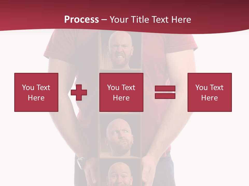 A Man Is Holding A Box With Photos On It PowerPoint Template