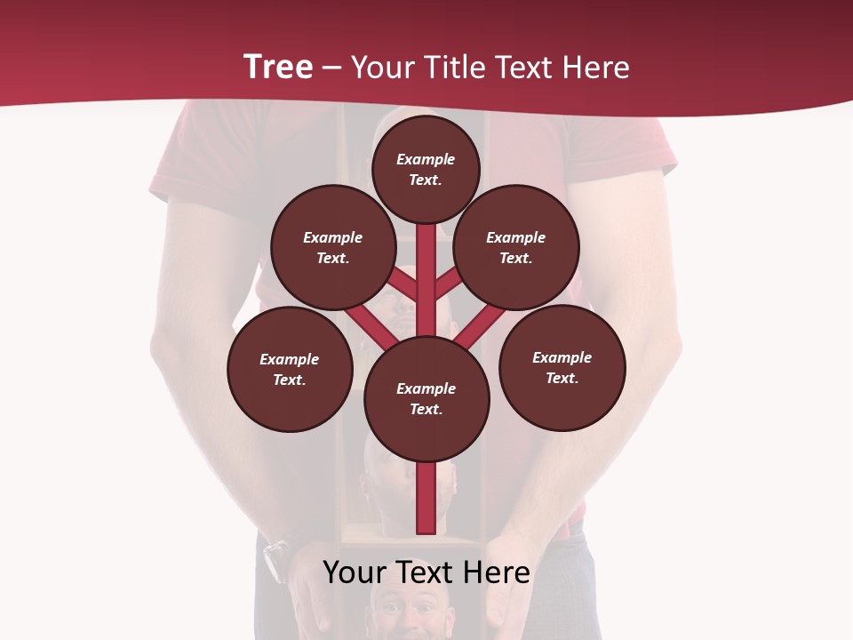 A Man Is Holding A Box With Photos On It PowerPoint Template