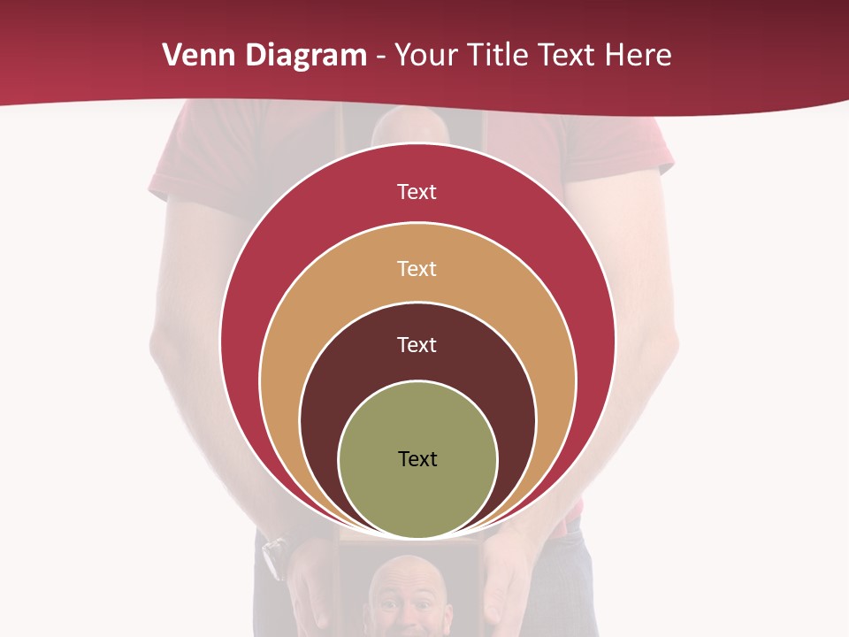 A Man Is Holding A Box With Photos On It PowerPoint Template