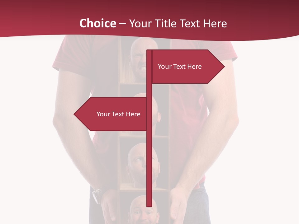 A Man Is Holding A Box With Photos On It PowerPoint Template