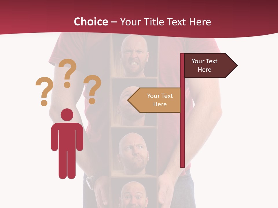A Man Is Holding A Box With Photos On It PowerPoint Template