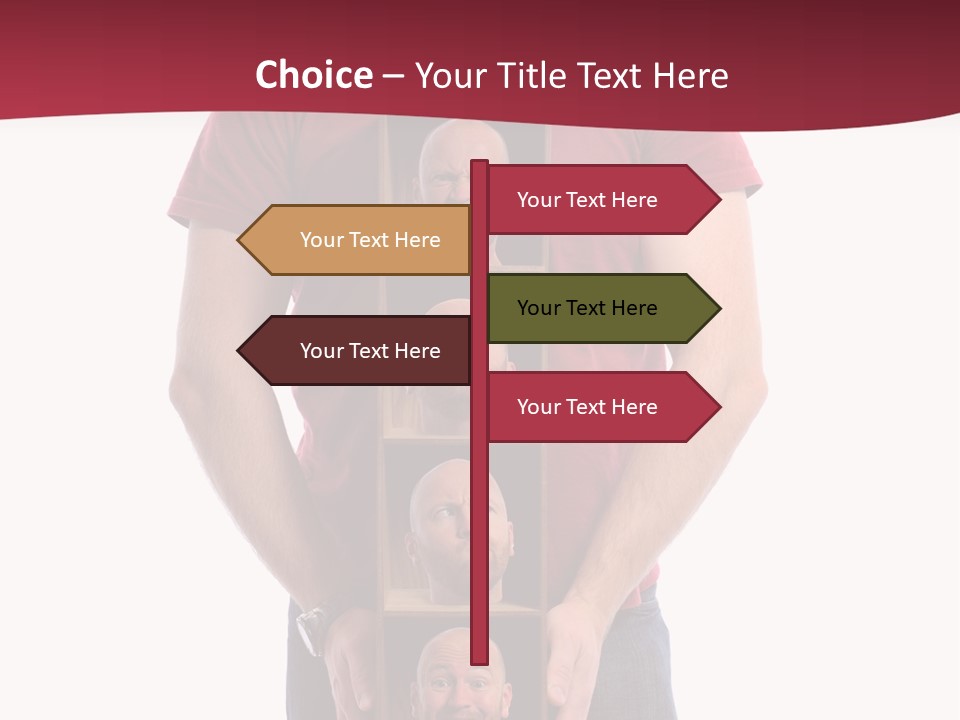A Man Is Holding A Box With Photos On It PowerPoint Template