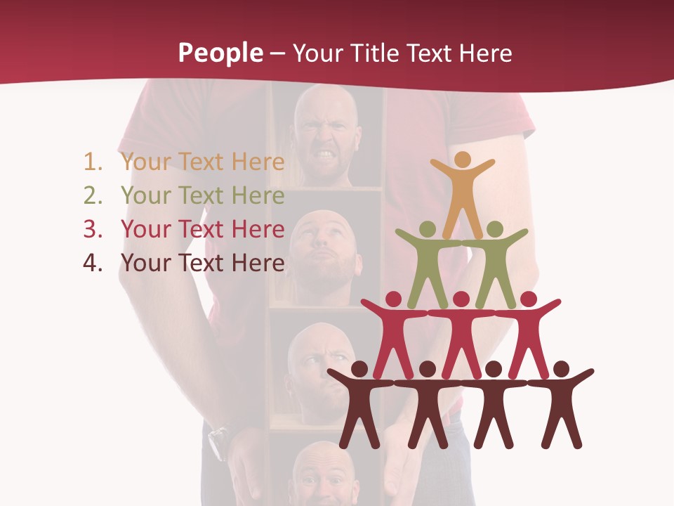 A Man Is Holding A Box With Photos On It PowerPoint Template