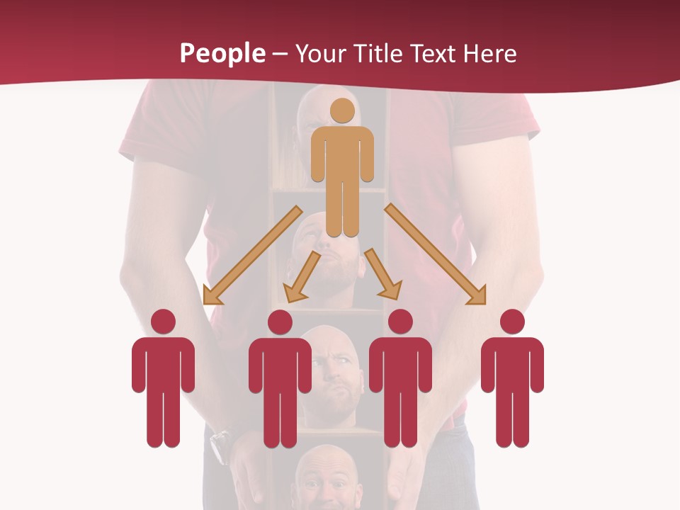 A Man Is Holding A Box With Photos On It PowerPoint Template