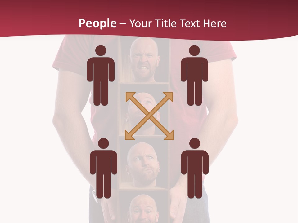 A Man Is Holding A Box With Photos On It PowerPoint Template