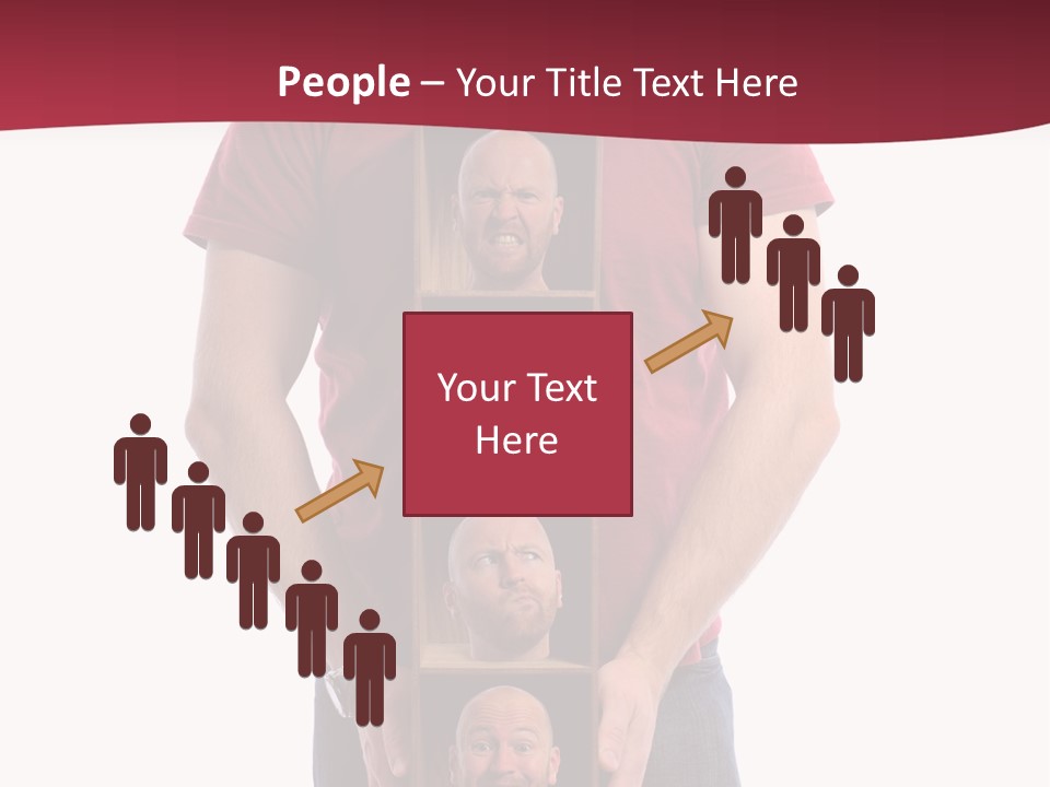 A Man Is Holding A Box With Photos On It PowerPoint Template