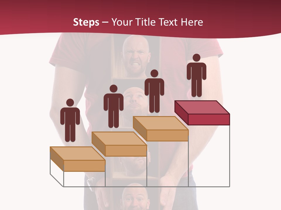 A Man Is Holding A Box With Photos On It PowerPoint Template