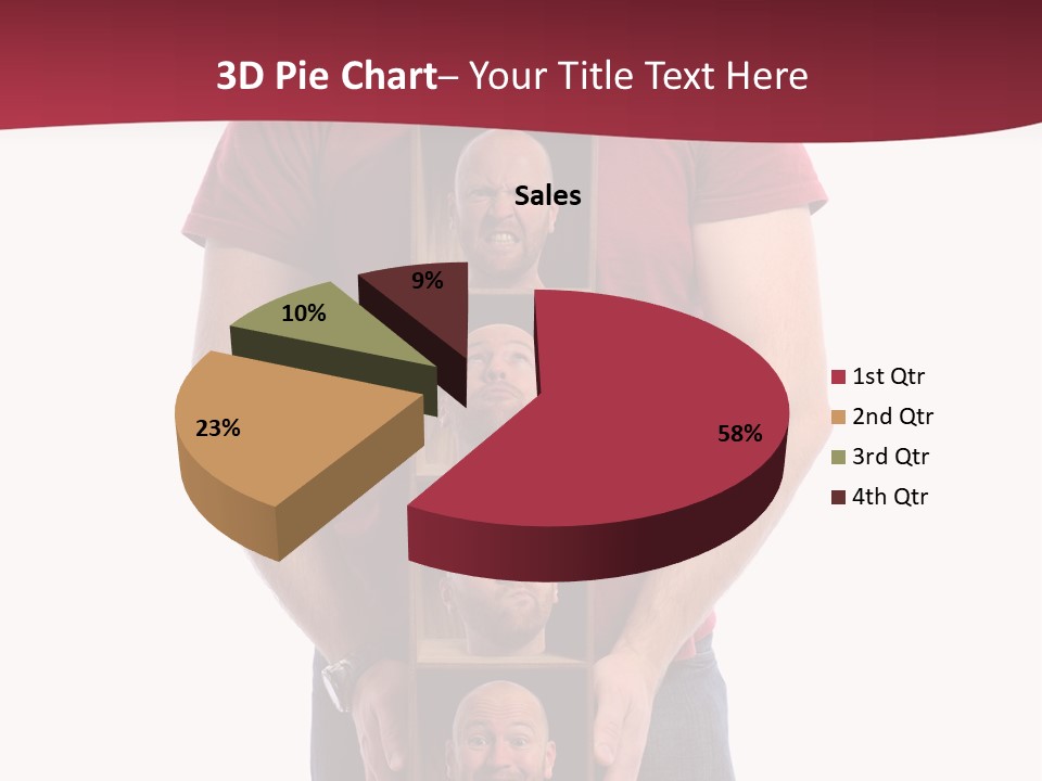 A Man Is Holding A Box With Photos On It PowerPoint Template