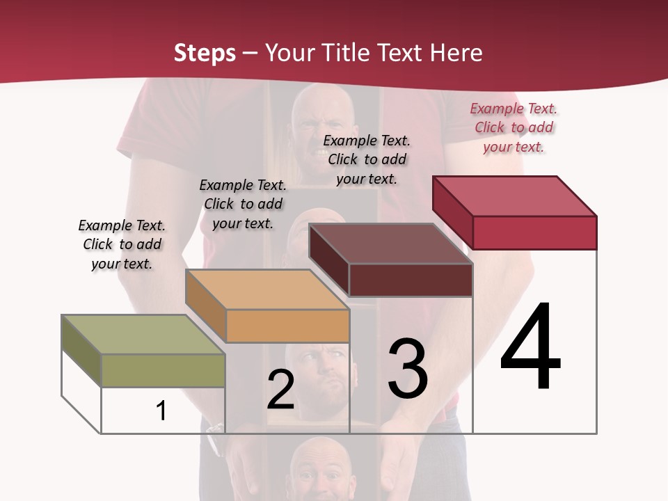 A Man Is Holding A Box With Photos On It PowerPoint Template