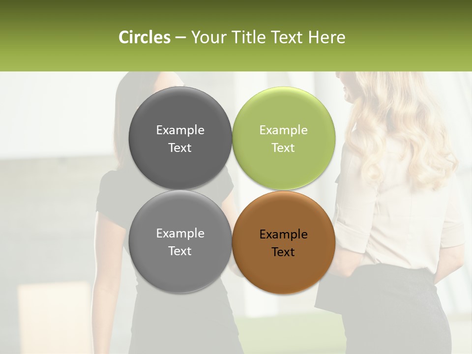 A Woman Shaking Hands With Another Woman In A Black Dress PowerPoint Template