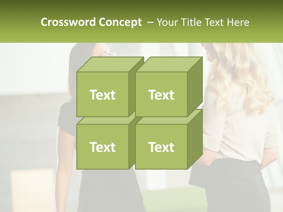 A Woman Shaking Hands With Another Woman In A Black Dress PowerPoint Template
