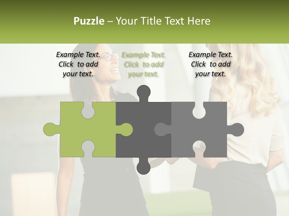 A Woman Shaking Hands With Another Woman In A Black Dress PowerPoint Template