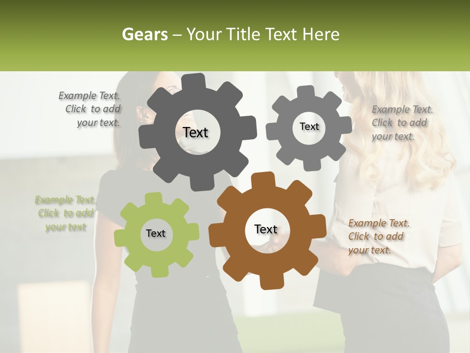 A Woman Shaking Hands With Another Woman In A Black Dress PowerPoint Template