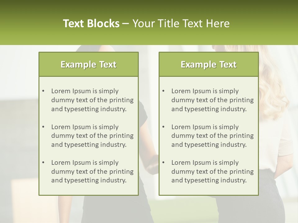 A Woman Shaking Hands With Another Woman In A Black Dress PowerPoint Template