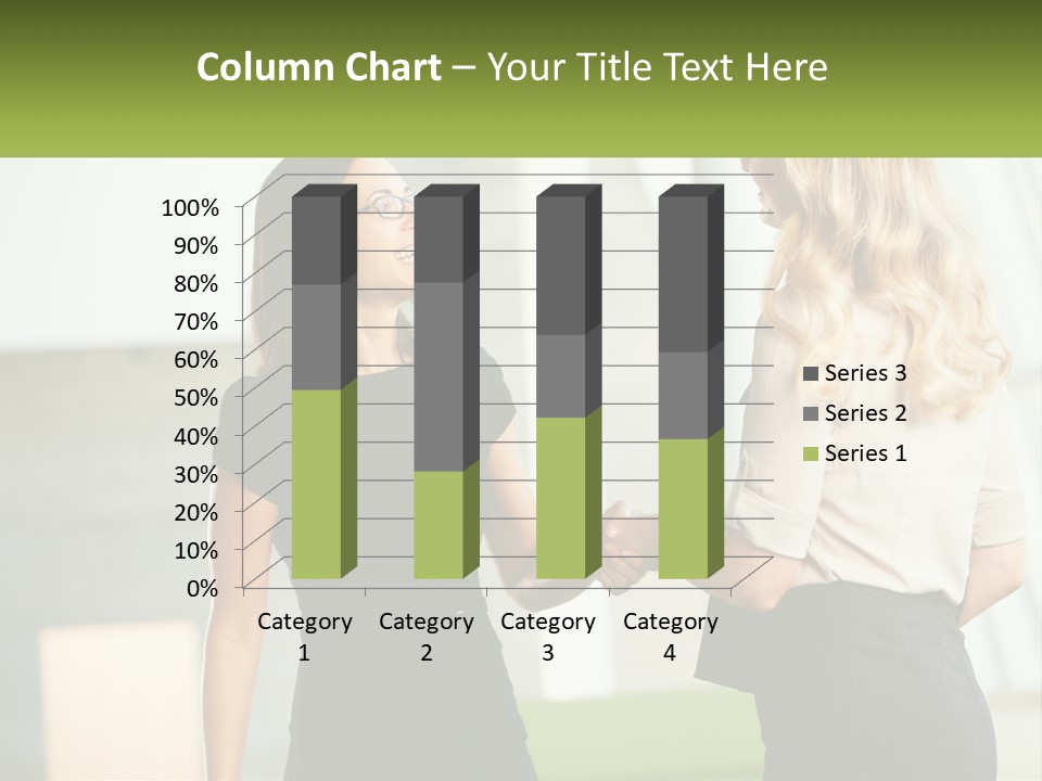 A Woman Shaking Hands With Another Woman In A Black Dress PowerPoint Template