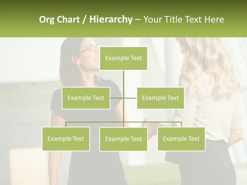 A Woman Shaking Hands With Another Woman In A Black Dress PowerPoint Template