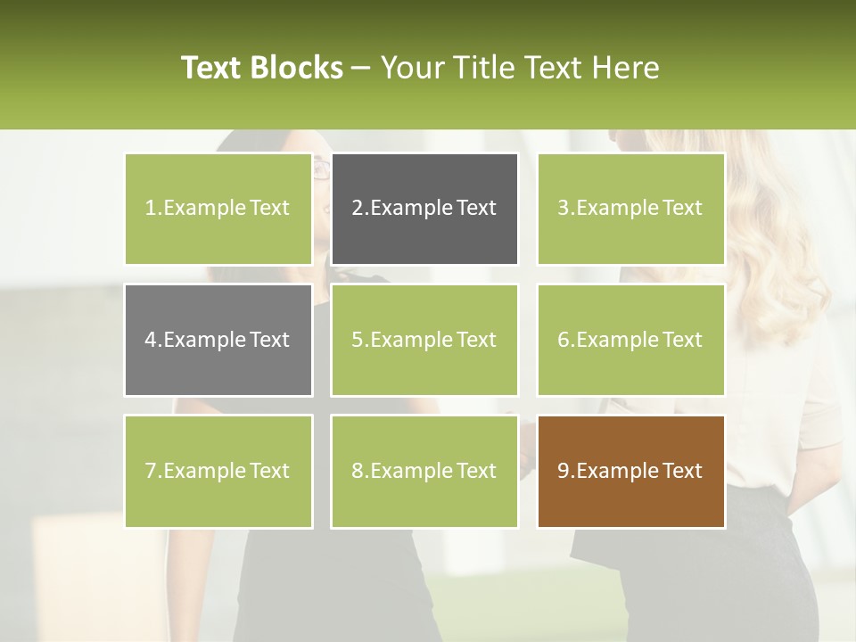 A Woman Shaking Hands With Another Woman In A Black Dress PowerPoint Template