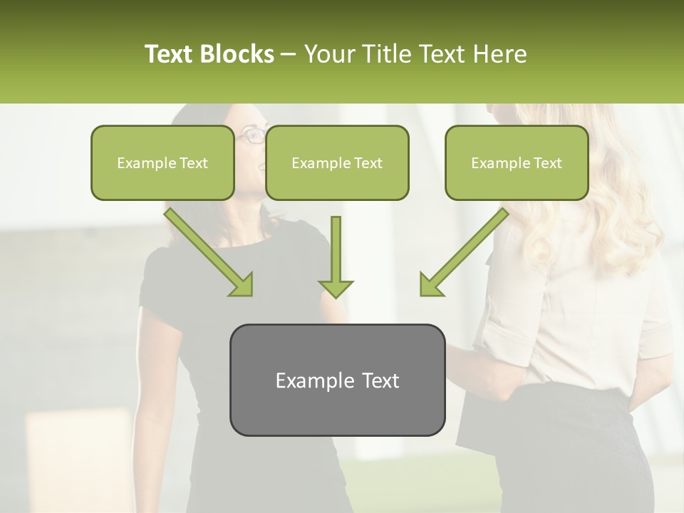 A Woman Shaking Hands With Another Woman In A Black Dress PowerPoint Template