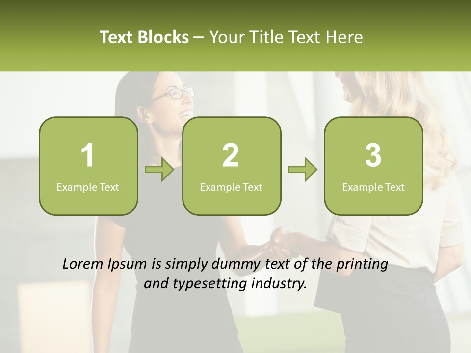 A Woman Shaking Hands With Another Woman In A Black Dress PowerPoint Template