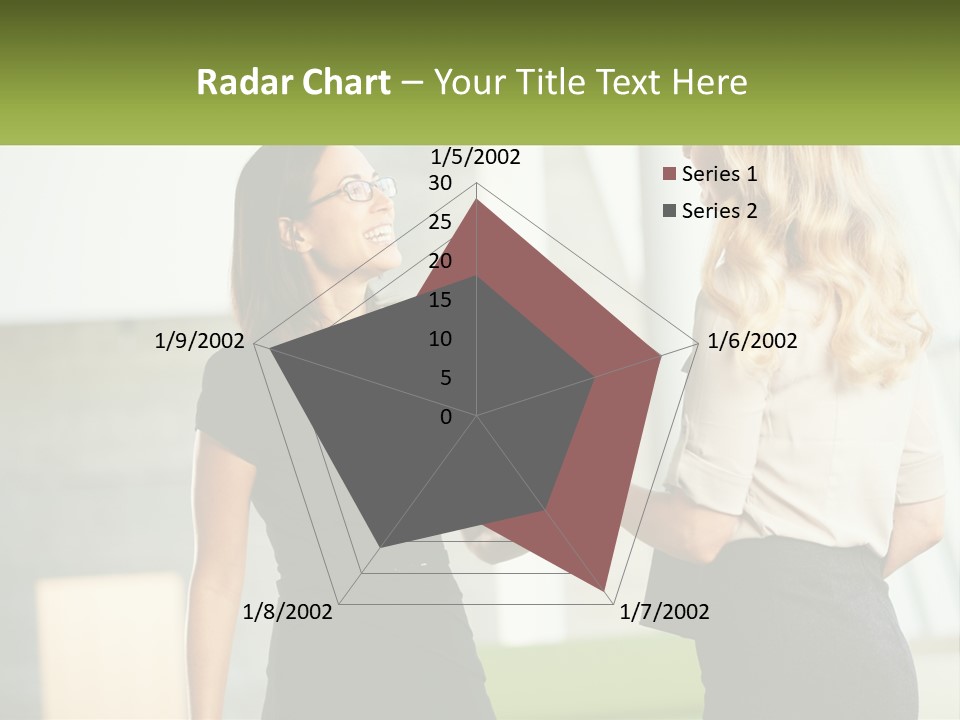 A Woman Shaking Hands With Another Woman In A Black Dress PowerPoint Template