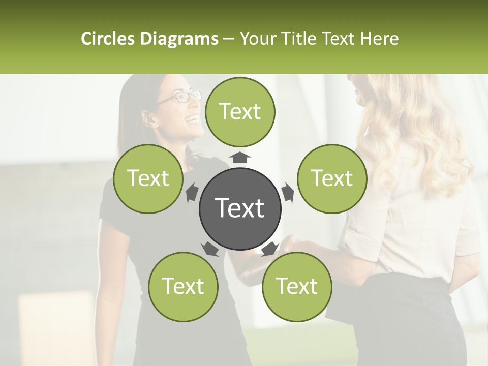 A Woman Shaking Hands With Another Woman In A Black Dress PowerPoint Template