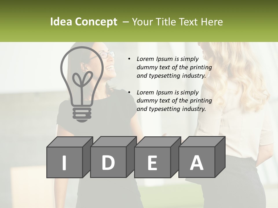 A Woman Shaking Hands With Another Woman In A Black Dress PowerPoint Template