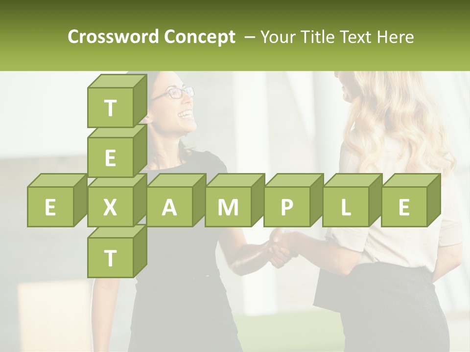 A Woman Shaking Hands With Another Woman In A Black Dress PowerPoint Template