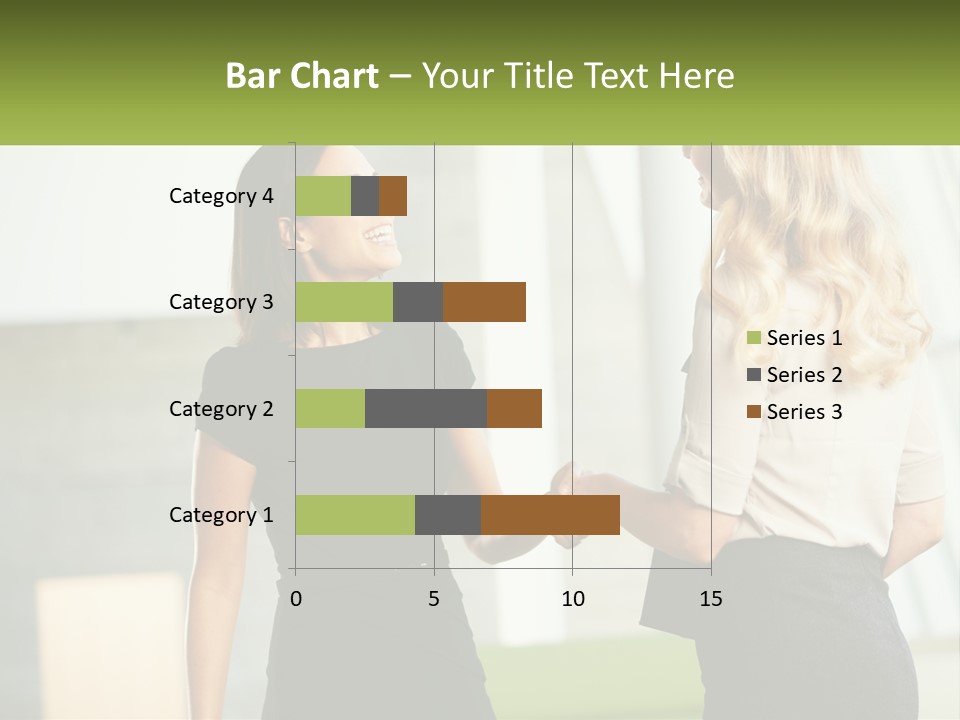 A Woman Shaking Hands With Another Woman In A Black Dress PowerPoint Template