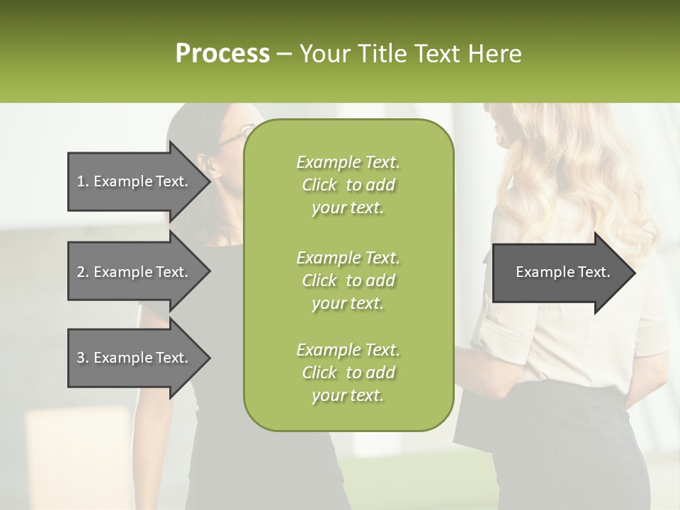 A Woman Shaking Hands With Another Woman In A Black Dress PowerPoint Template