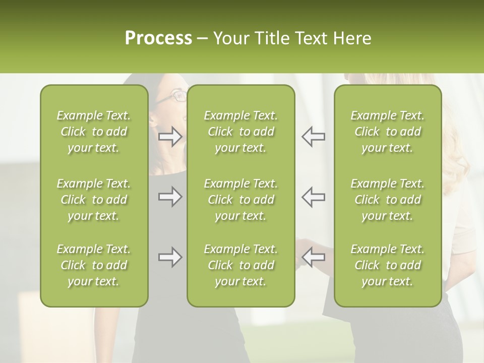 A Woman Shaking Hands With Another Woman In A Black Dress PowerPoint Template