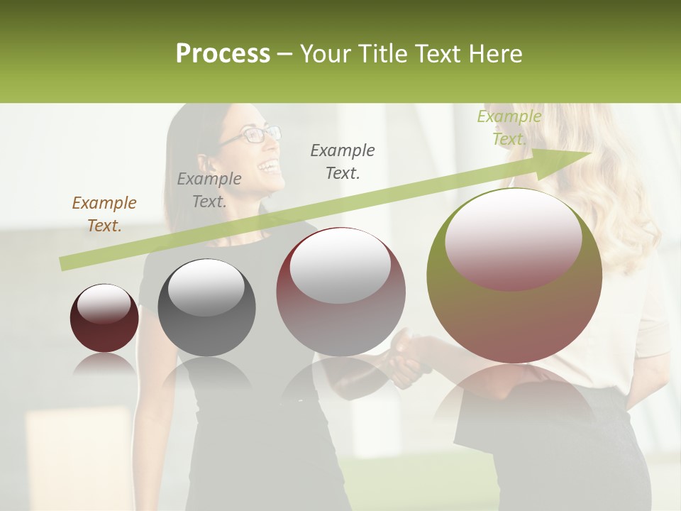 A Woman Shaking Hands With Another Woman In A Black Dress PowerPoint Template