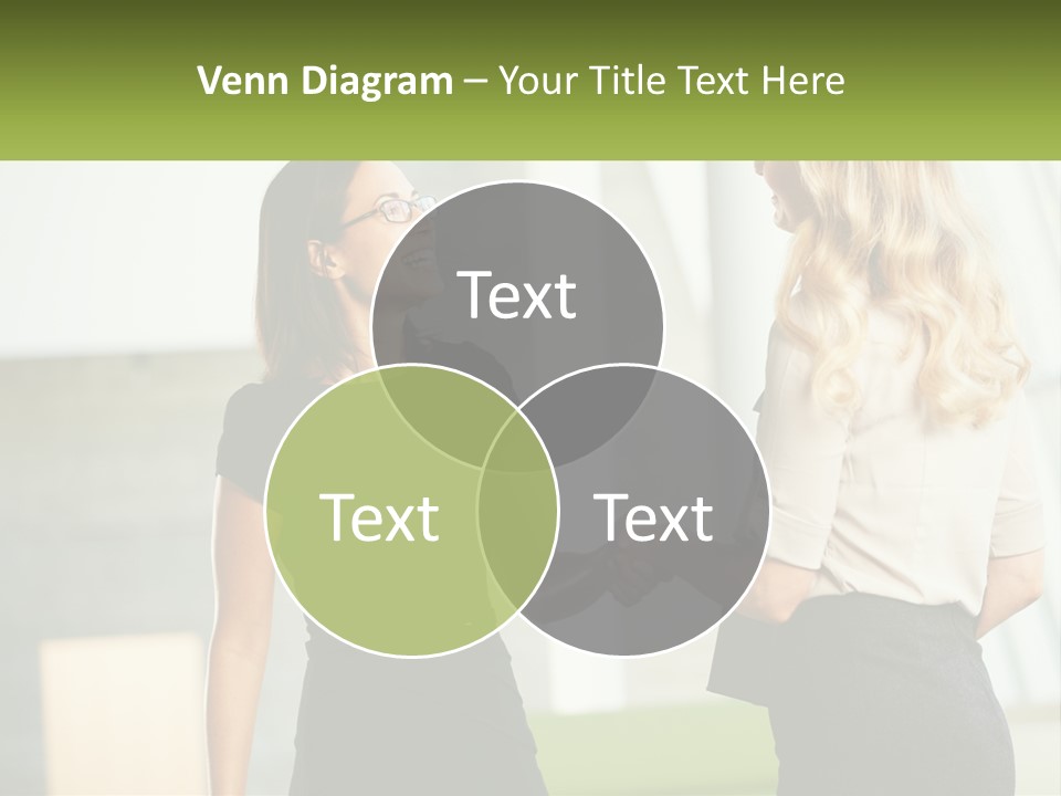 A Woman Shaking Hands With Another Woman In A Black Dress PowerPoint Template