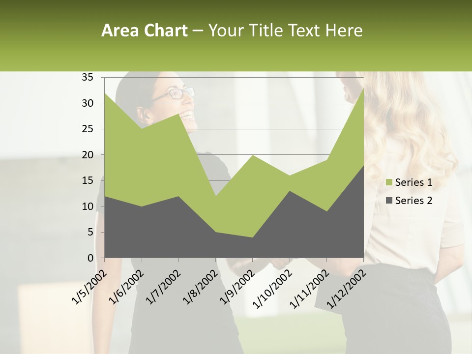 A Woman Shaking Hands With Another Woman In A Black Dress PowerPoint Template