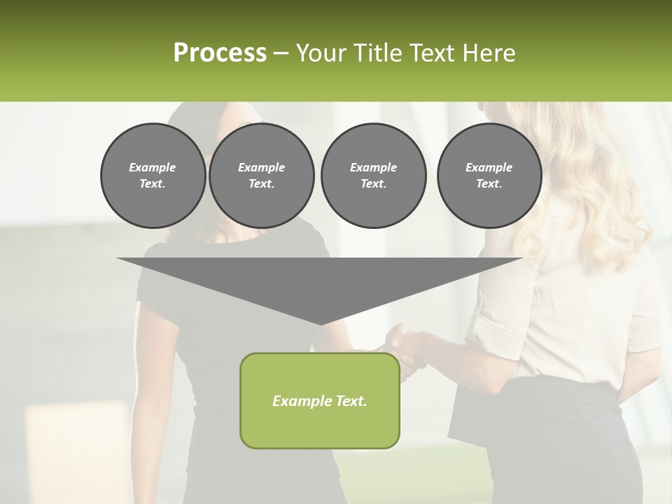 A Woman Shaking Hands With Another Woman In A Black Dress PowerPoint Template