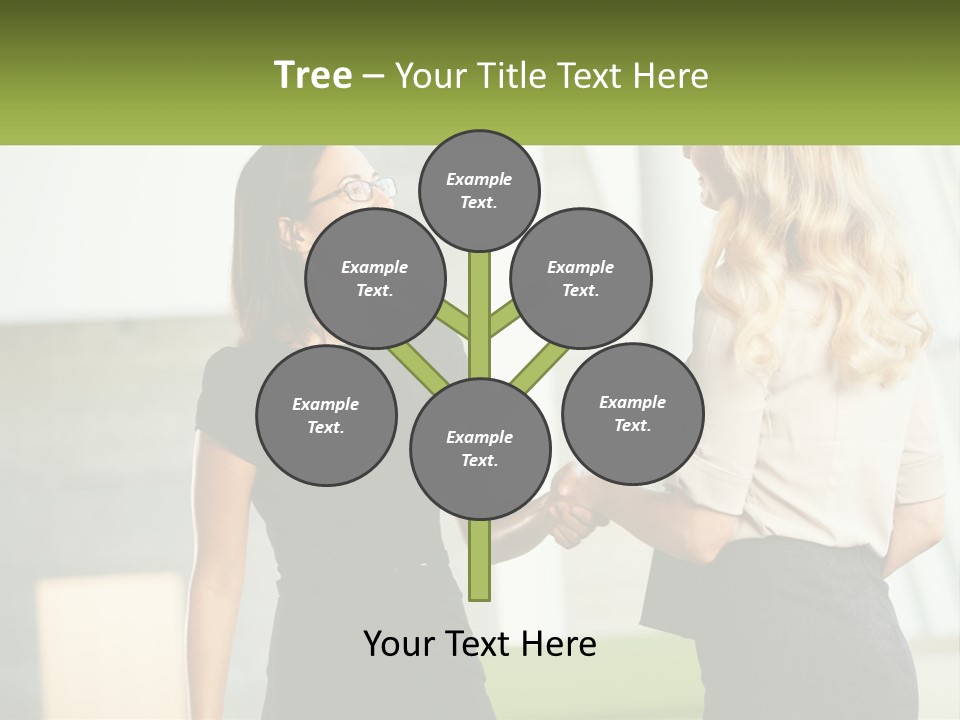 A Woman Shaking Hands With Another Woman In A Black Dress PowerPoint Template