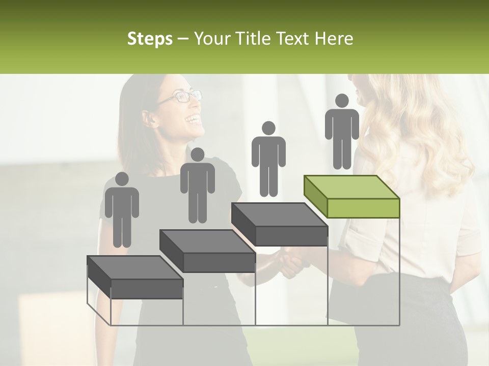 A Woman Shaking Hands With Another Woman In A Black Dress PowerPoint Template