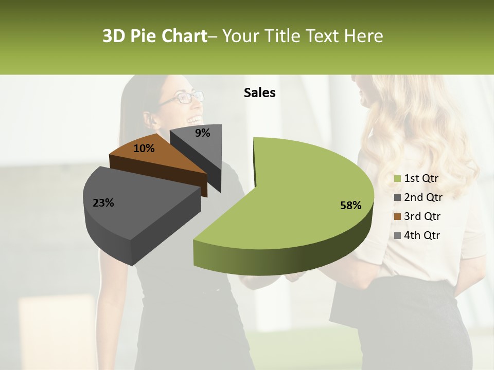 A Woman Shaking Hands With Another Woman In A Black Dress PowerPoint Template