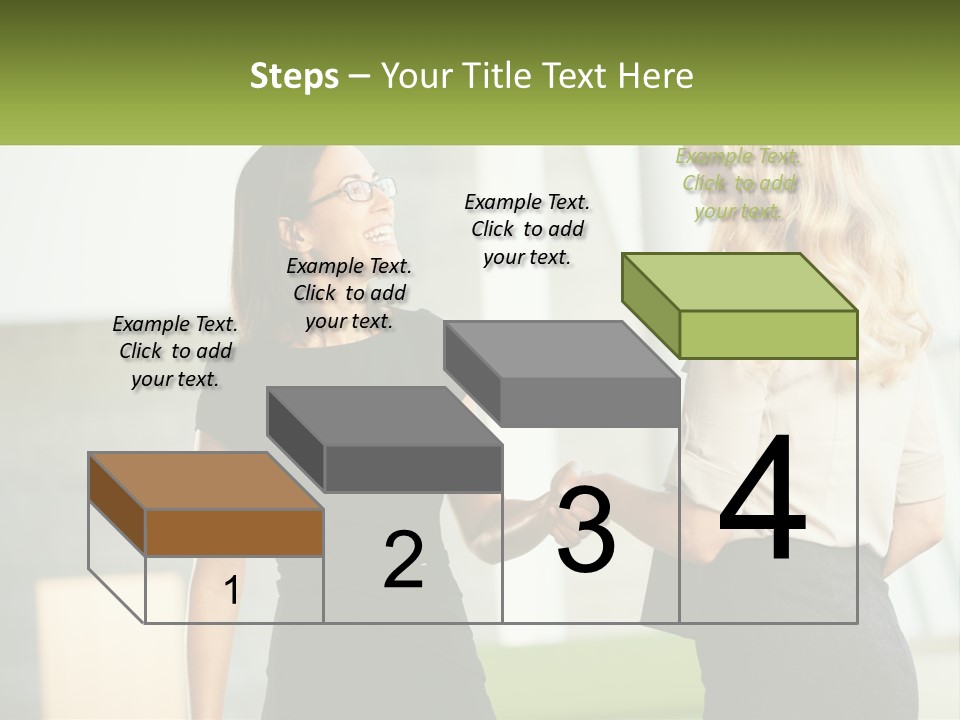 A Woman Shaking Hands With Another Woman In A Black Dress PowerPoint Template