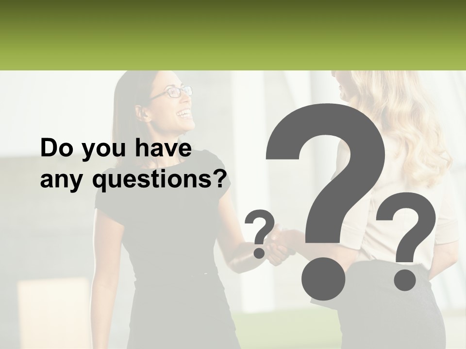 A Woman Shaking Hands With Another Woman In A Black Dress PowerPoint Template