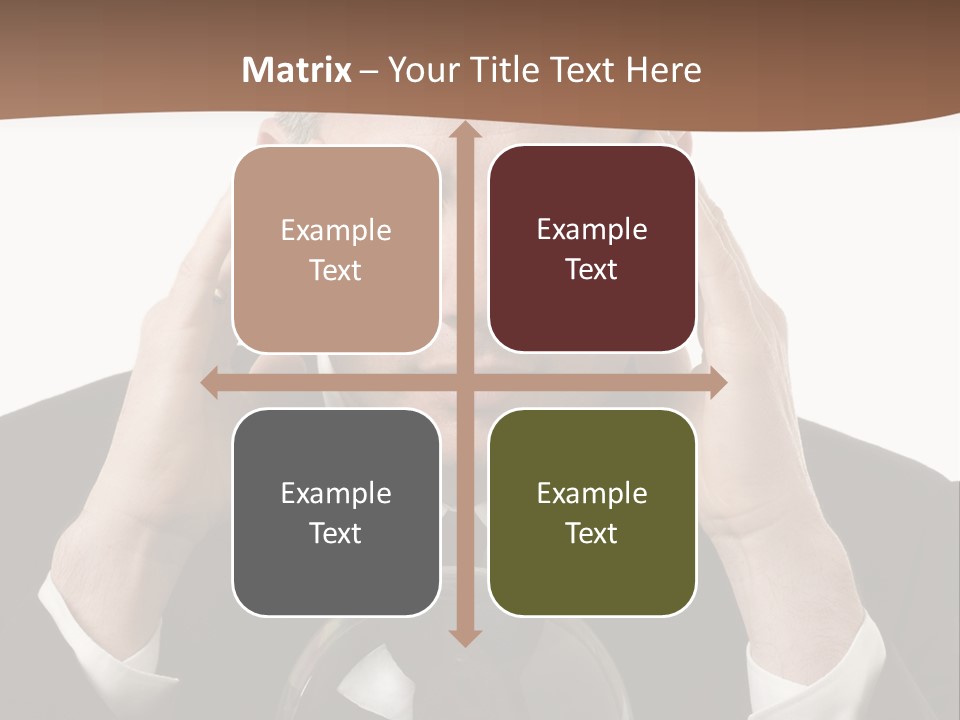 A Man In A Suit Holding His Head With His Hands PowerPoint Template