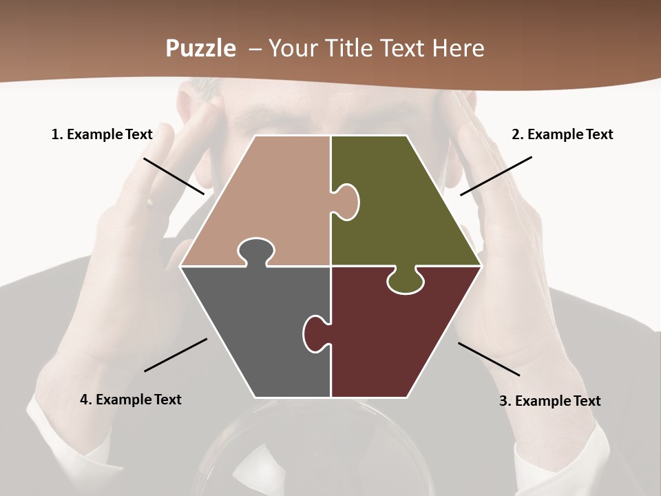 A Man In A Suit Holding His Head With His Hands PowerPoint Template