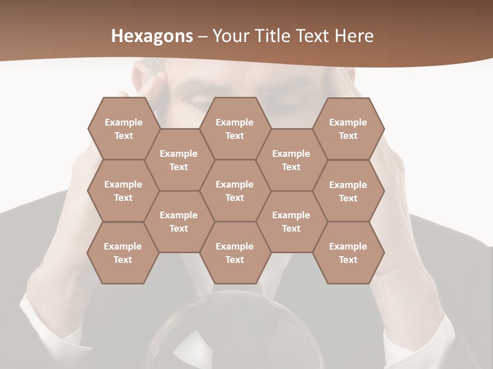 A Man In A Suit Holding His Head With His Hands PowerPoint Template